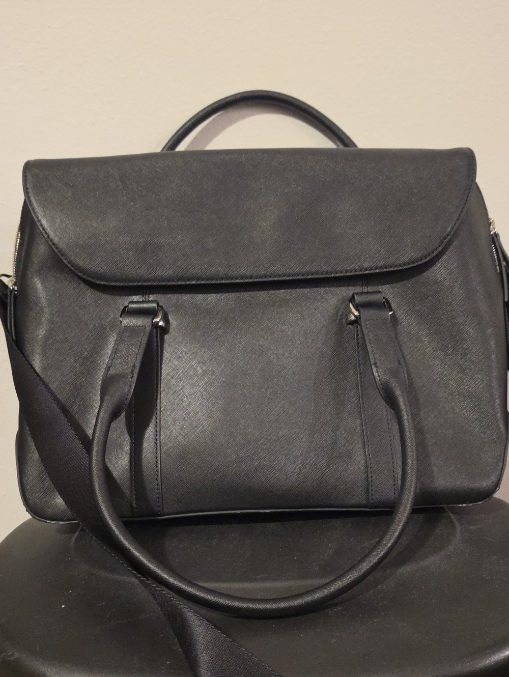 Samsonite Black Leather Brief/Laptop Bag